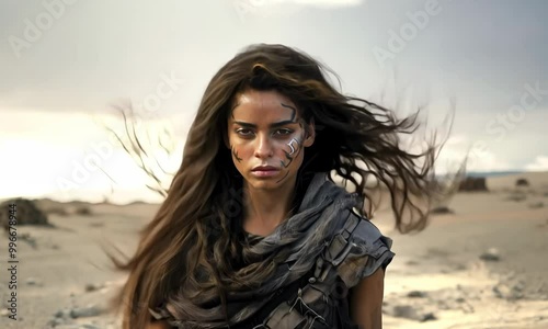 A warrior woman in the desert
