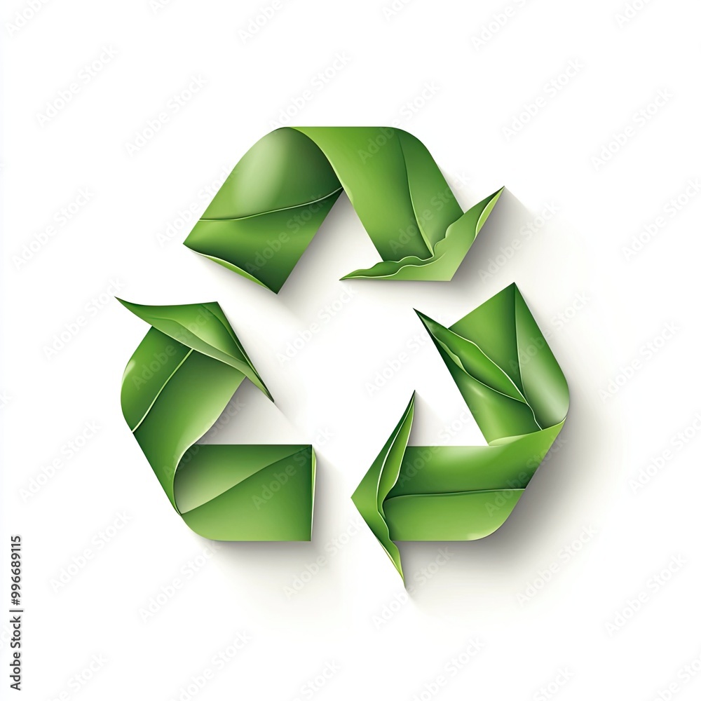 Obraz premium Stylish green recycling symbol representing eco-friendly practices and sustainability in environmental design.