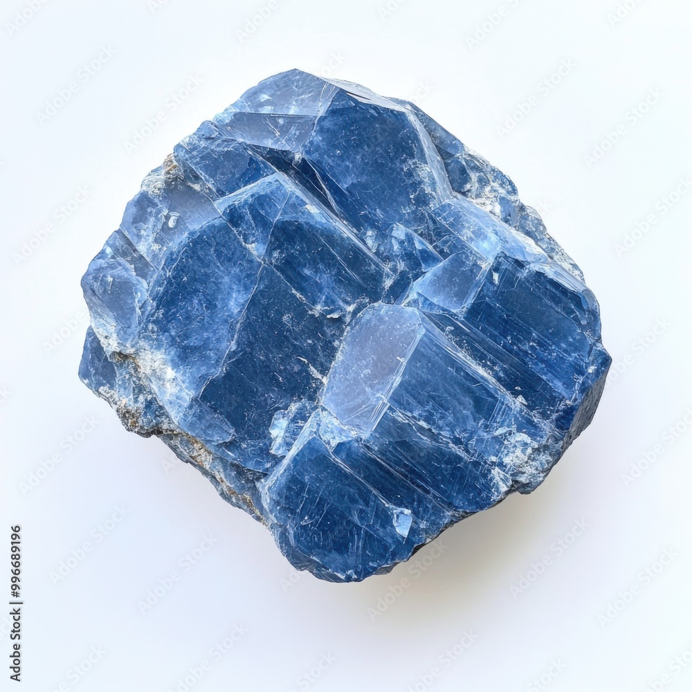 Benitoite: Rare Blue Gem on Pure White Background Benitoite: Rare Blue Gem on Pure White Background