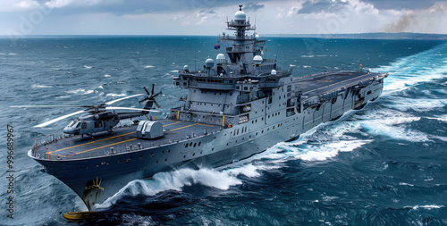 Advanced Australian navy multi-purpose ship operating in oceanic environment