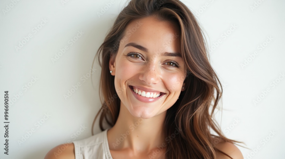 Happy Smiling Young and confident Independent Woman Smiling and Looking Toward at Camera Happy Smiling Young and confident Independent Woman Smiling and Looking Toward at Camera