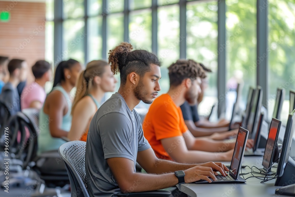 Athletes engaged in cognitive drills at a training facility, focusing on mental skills development during a morning session Athletes engaged in cognitive drills at a training facility, focusing on mental skills development during a morning session
