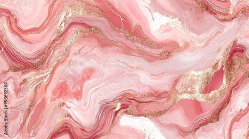 Abstract pink and gold marble texture background.