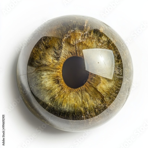 Cat's Eye Chrysoberyl on Clean White Background photo