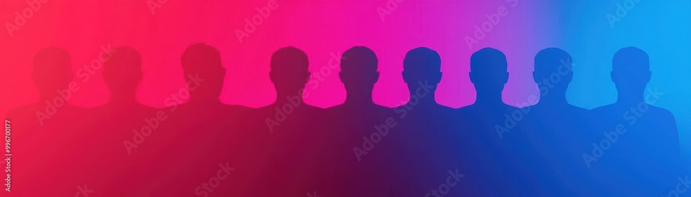Group of people sharing a party line, abstract connections in bright neon hues, symbolizing social interaction and community Group of people sharing a party line, abstract connections in bright neon hues, symbolizing social interaction and community