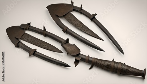 Mae Sun Sawk – Thai Warrior's Iron Arm Guards, Equipped with Blades for Deadly Close-Combat Defense and Attacks