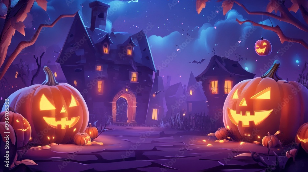 Halloween event backdrop featuring elegant and sophisticated pumpkins. Superior artwork for posters, banners, cards, and Halloween festivities Halloween event backdrop featuring elegant and sophisticated pumpkins. Superior artwork for posters, banners, cards, and Halloween festivities