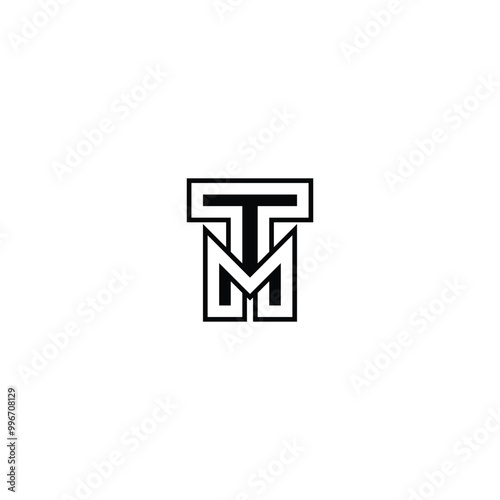 Creative abstract letter TM logo design. Linked letter MT logo design.