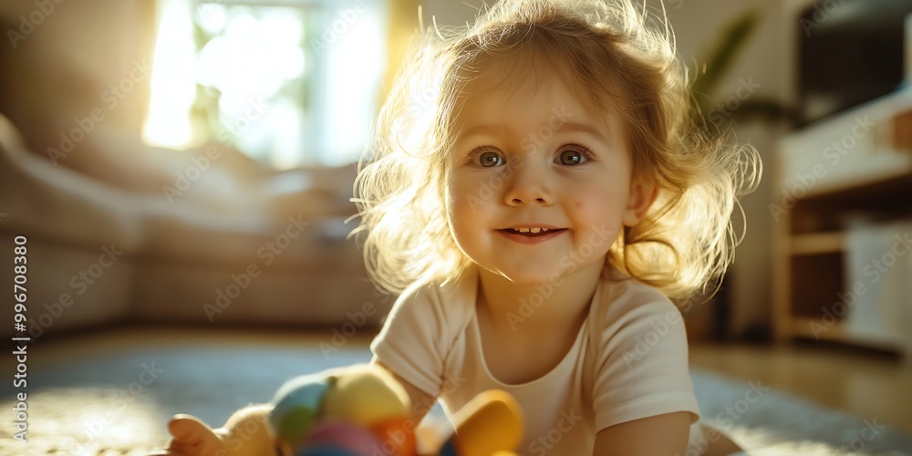 Fototapeta premium Child Playing with Toy