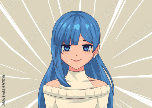 Blue anime girl