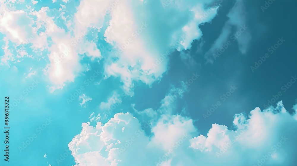 Blue sky with white fluffy clouds. Beautiful natural cloudscape. Blue sky with white fluffy clouds. Beautiful natural cloudscape.