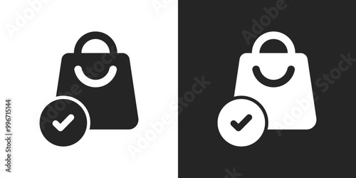 Shopping purchase sign black and white icon vector design