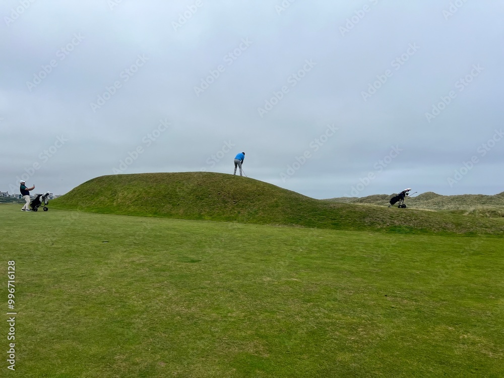 Fototapeta premium golf course. nature, golf, golf course, nature, grass, sky, field, landscape, green, meadow, summer, cloud, clouds, tree, blue, countryside, course, hill, view, spring, country, trees, mountain, lawn,