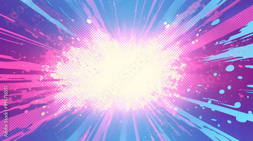 Bright abstract background in pop art comic style.
