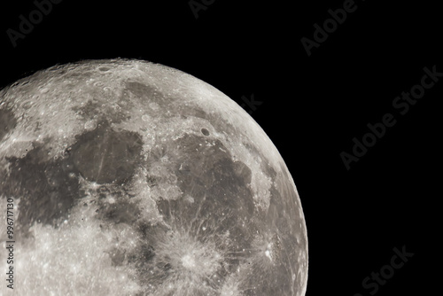 Detail moon, telescope 1200mm. Real image photo