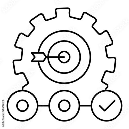 Relevance Enhancement Icon. Representing AI Relevance Tuning. Information Prioritization. Data Relevance. Contextual Accuracy. Vector Editable icon.