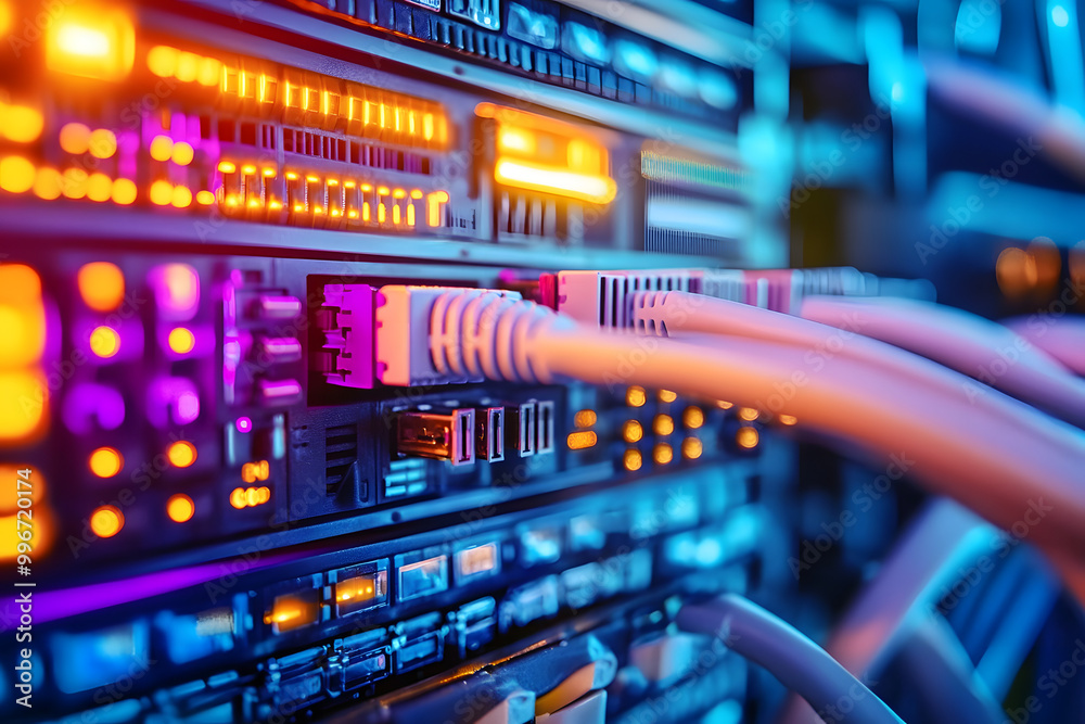 Data Cables. Network Switch and Ethernet Cables in Data Center Technology Data Cables. Network Switch and Ethernet Cables in Data Center Technology