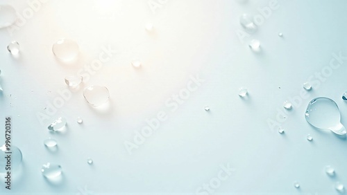 Wallpaper Mural 強い太陽光の当てられた白い背景の上に輝く光を乱反射したクリアな水の雫　Clear water drops with diffused reflection of shining light on a white background Torontodigital.ca