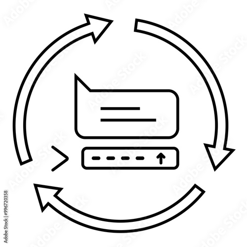 Prompt Adaptation Icon. Representing Input Flexibility. AI Prompt Adjustment. System Adaptability. Dynamic Input Management. Vector Editable icon.