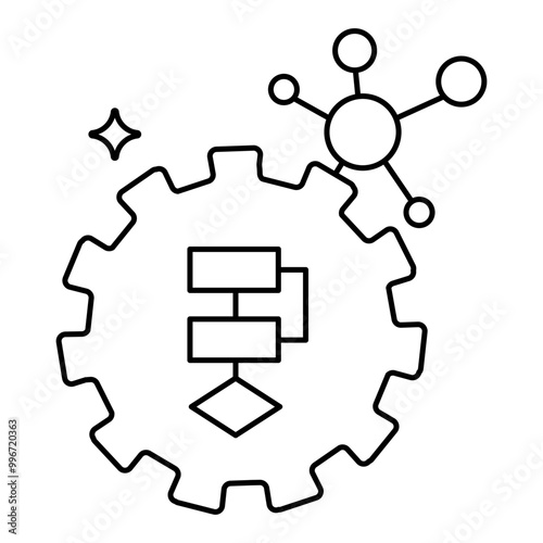 Scenario Testing Icon. Representing Scenario Planning. Model Testing. AI Scenario Evaluation. Simulation Analysis. Vector Editable icon.