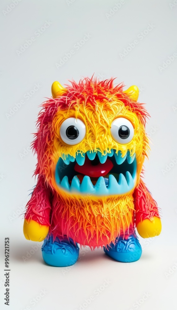 Vibrant monster toy featuring a playful rainbow color scheme and expressive features, perfect for children's play and imaginative fun. Vibrant monster toy featuring a playful rainbow color scheme and expressive features, perfect for children's play and imaginative fun.
