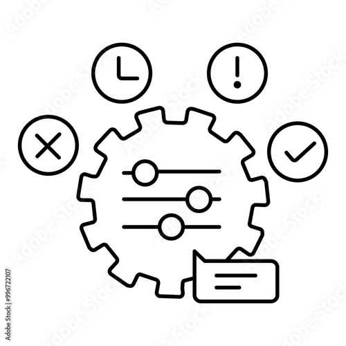 Contextual Prompting Icon. Representing AI Context Understanding. System Prompt Adjustment. User Input Contextualization. Context-Based Prompts. Vector Editable icon.