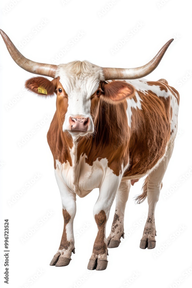 Naklejka premium a brown and white with long horns