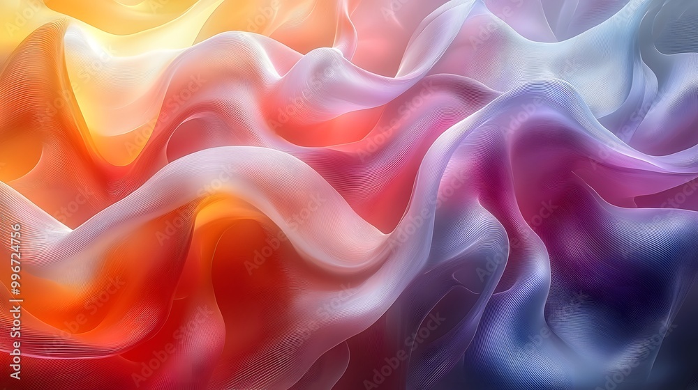 Obraz premium Mesmerizing Abstract Digital Waves in Soft Colors