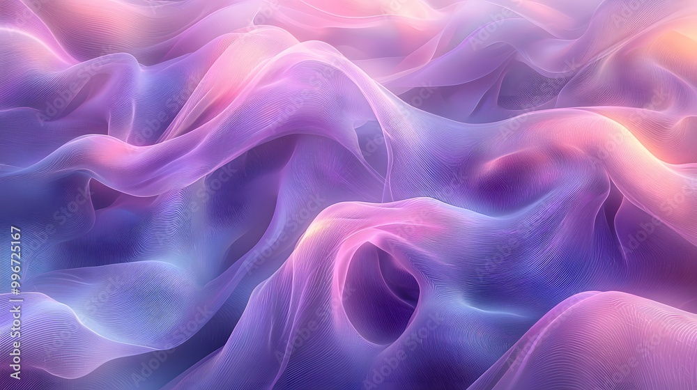 Fototapeta premium Futuristic Abstract Digital Rendering in Soft Colors