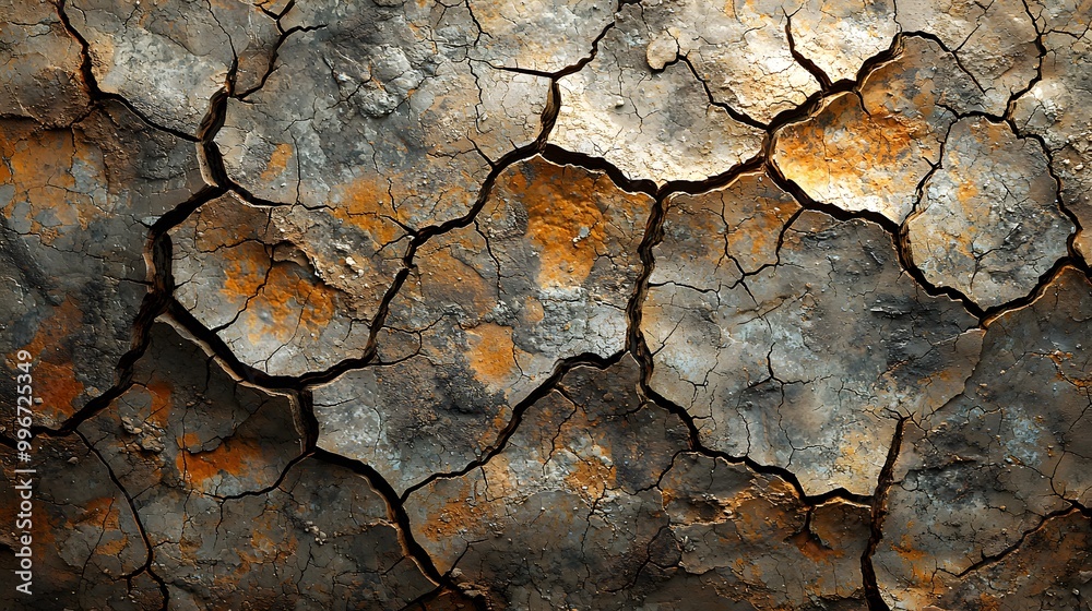 Cracked and Parched Ground with Textured Surface Cracked and Parched Ground with Textured Surface