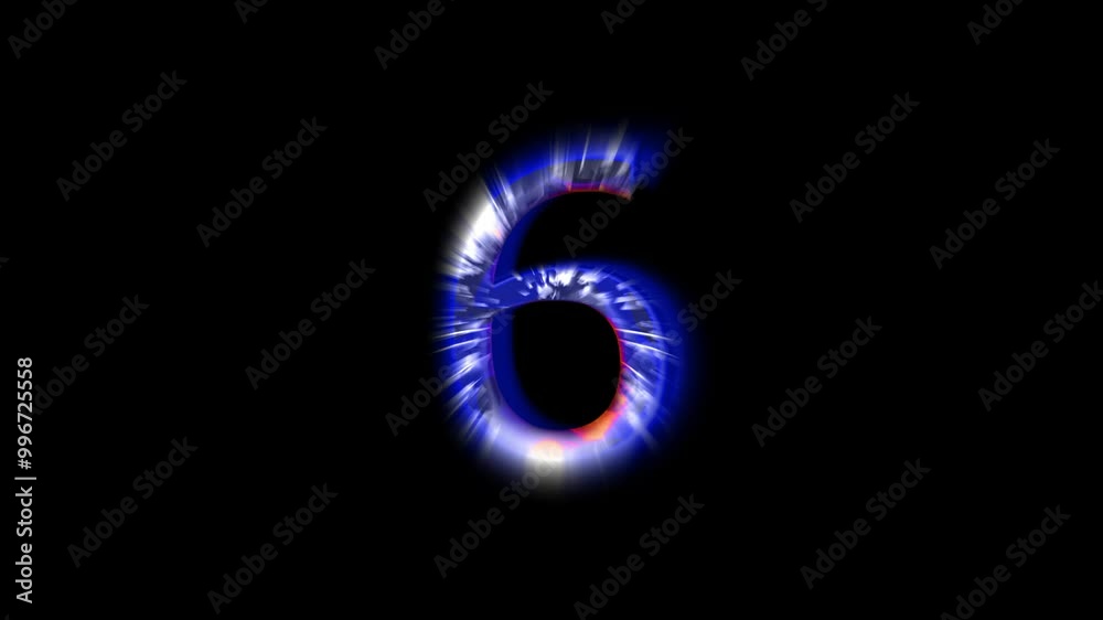 Countdown animation with dot particle on black background Countdown animation with dot particle on black background