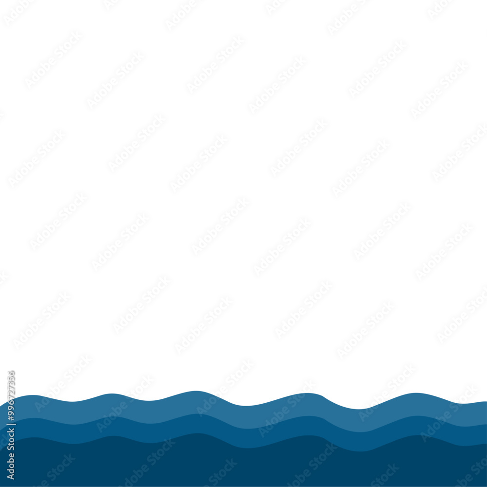 Flat Style Sea Water Waves Flat Style Sea Water Waves