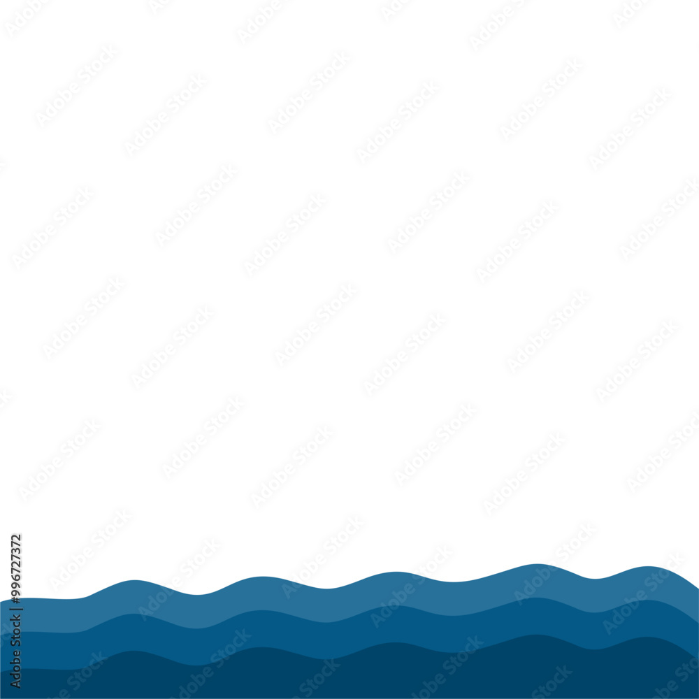 Flat Style Sea Water Waves Flat Style Sea Water Waves