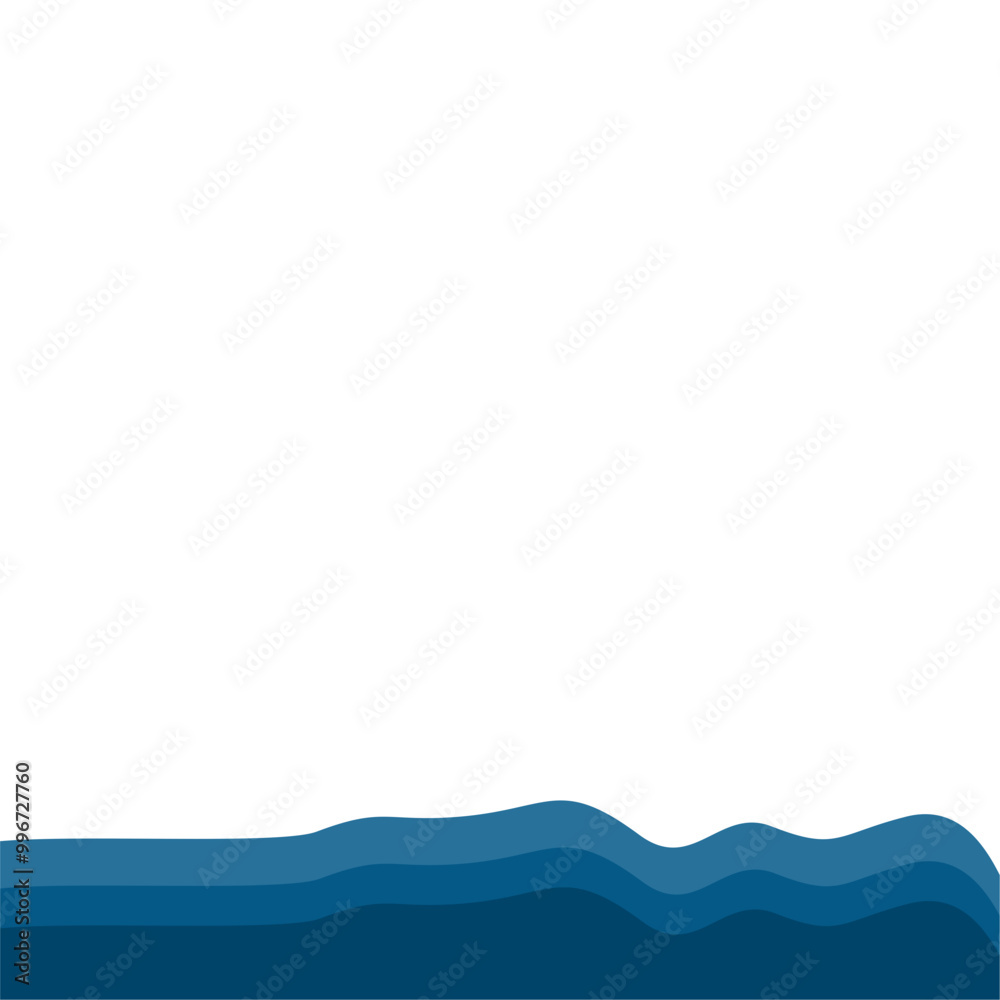 Flat Style Sea Water Waves Flat Style Sea Water Waves