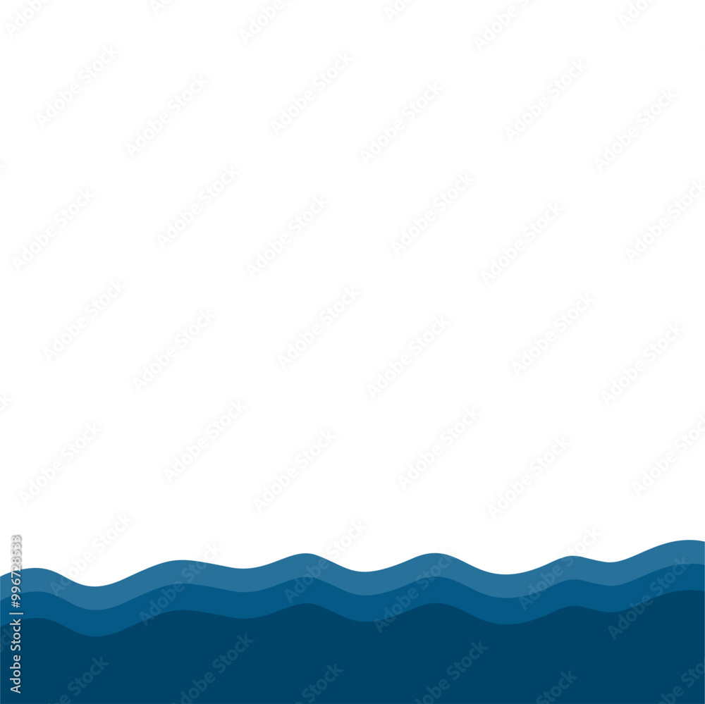 Flat Style Sea Water Waves Flat Style Sea Water Waves