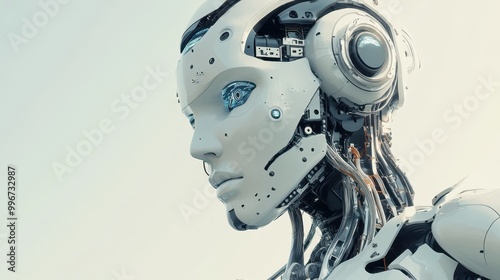 Advanced robotics with AI algorithms and futuristic machinery