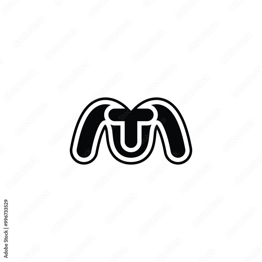 Obraz premium MT, TM, Abstract initial monogram letter alphabet logo design