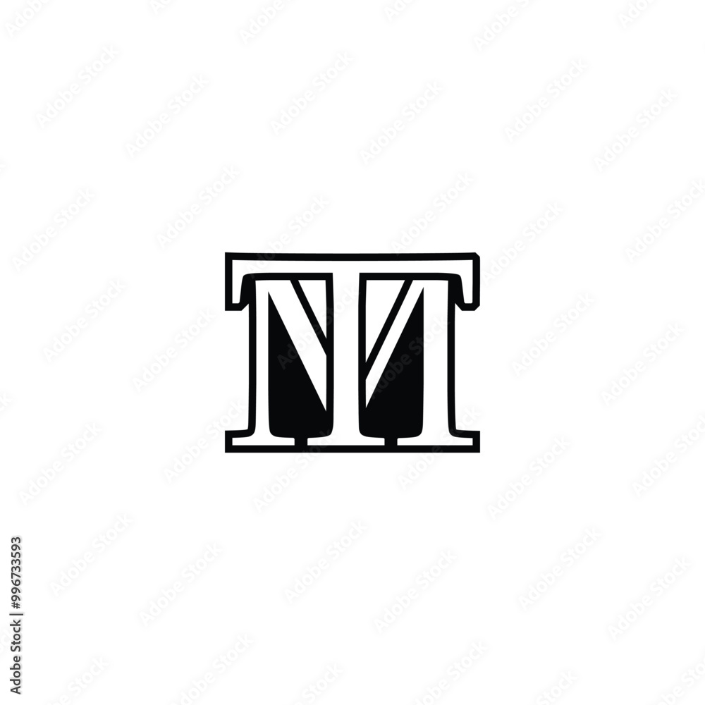 Fototapeta premium Alphabet letters Initials Monogram logo MT, TM, M and T