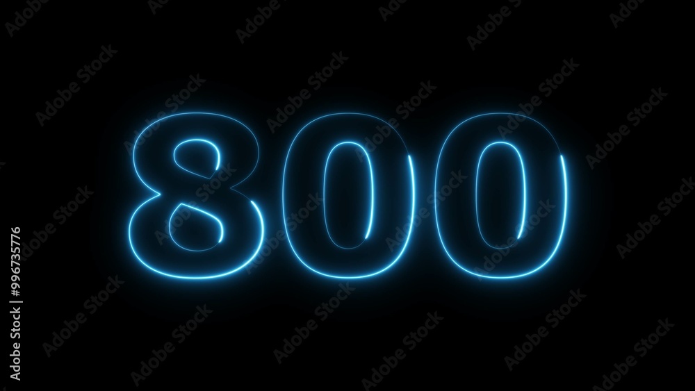 Abstract neon countdown 800 number illustration background. Abstract neon countdown 800 number illustration background.
