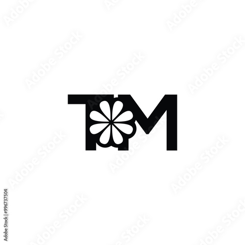 Initial letter tm or mt logo design in illustration