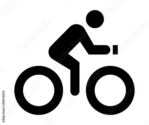 Man on bicycle icon isolated on white background. black icon.