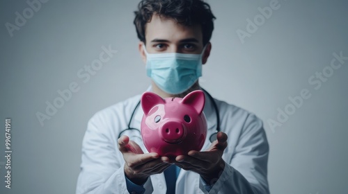 The Doctor With Piggy Bank photo