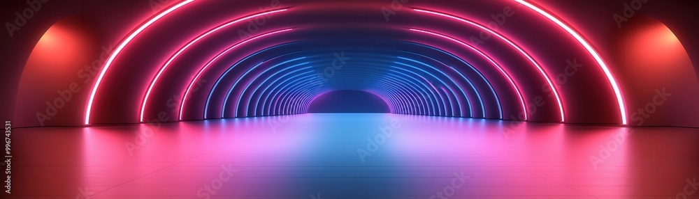 A vibrant, neon-lit tunnel with colorful reflections, creating a futuristic and dynamic atmosphere for creative projects. A vibrant, neon-lit tunnel with colorful reflections, creating a futuristic and dynamic atmosphere for creative projects.