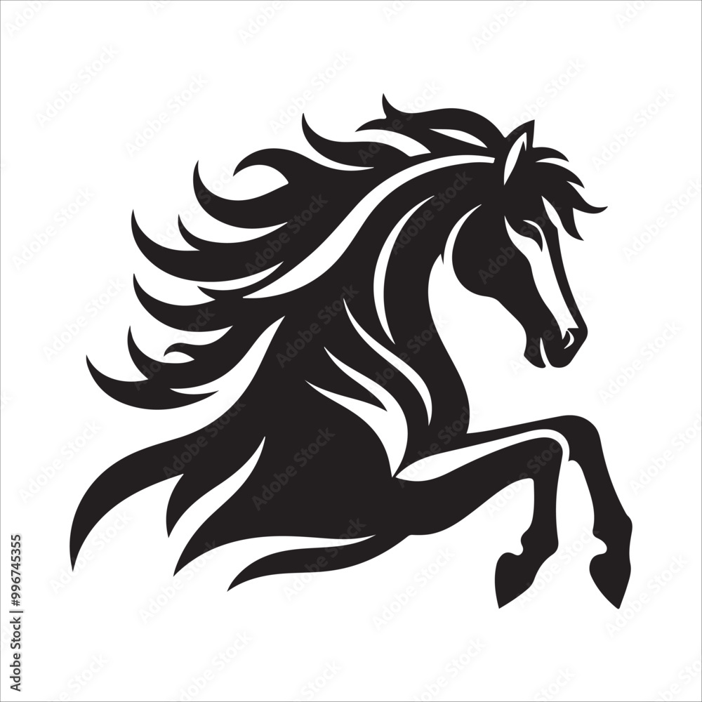Fototapeta premium Horse Silhouette Vector Art Illustration