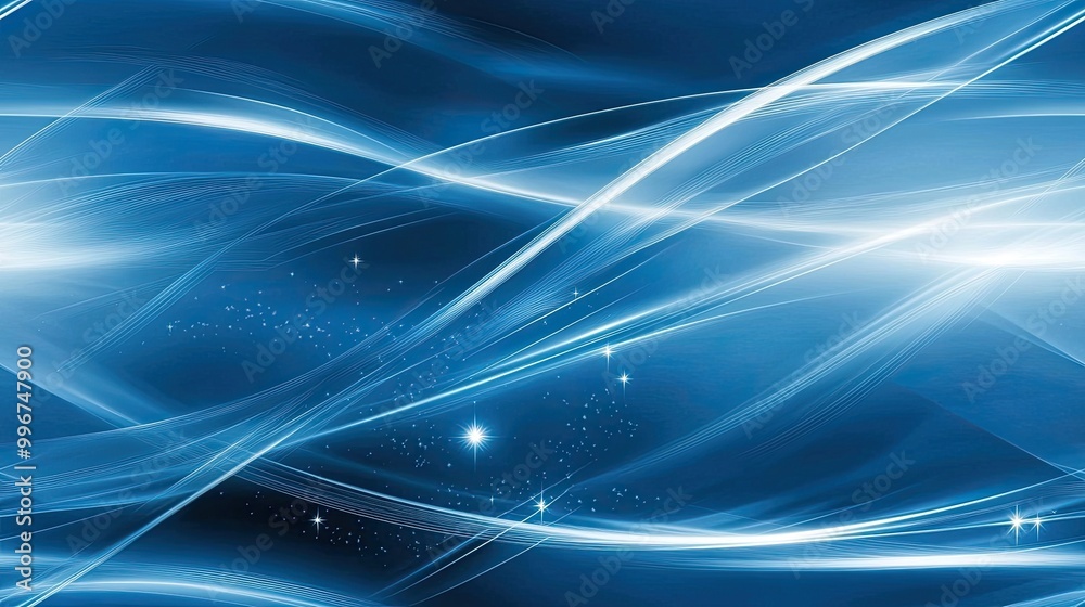 Glowing blue light waves flow across a dark starry background, embodying the essence of space technology with an ethereal and futuristic aesthetic SEAMLESS PATTERN Glowing blue light waves flow across a dark starry background, embodying the essence of space technology with an ethereal and futuristic aesthetic SEAMLESS PATTERN