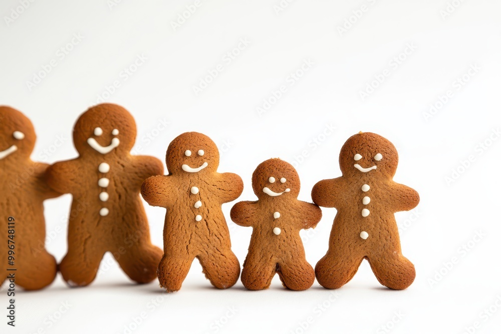gingerbread family on white background gingerbread family on white background