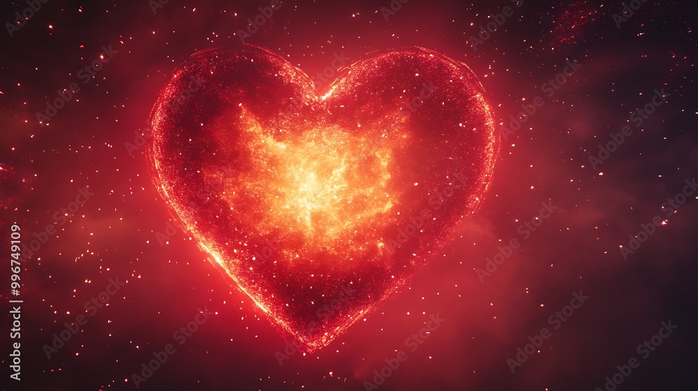 Bold Red Heart Brush Stroke - Expressive Love Art on White Background Bold Red Heart Brush Stroke - Expressive Love Art on White Background