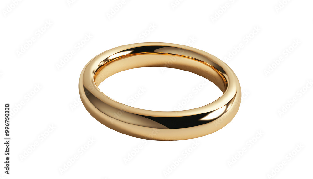 A shiny gold ring with a simple design, isolated on a green background. A shiny gold ring with a simple design, isolated on a green background.