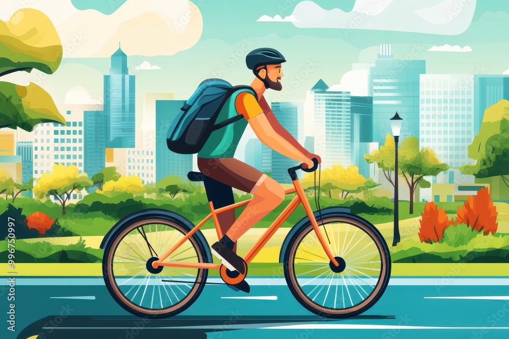 a man riding a bike in the city a man riding a bike in the city