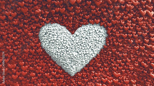 Bold Red Heart Brush Stroke - Expressive Love Art on White Background